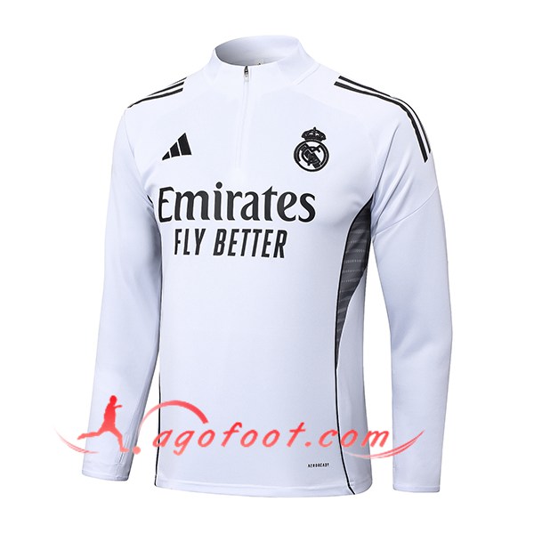 Sweatshirt Training Real Madrid Blanc/Noir 2025/2026