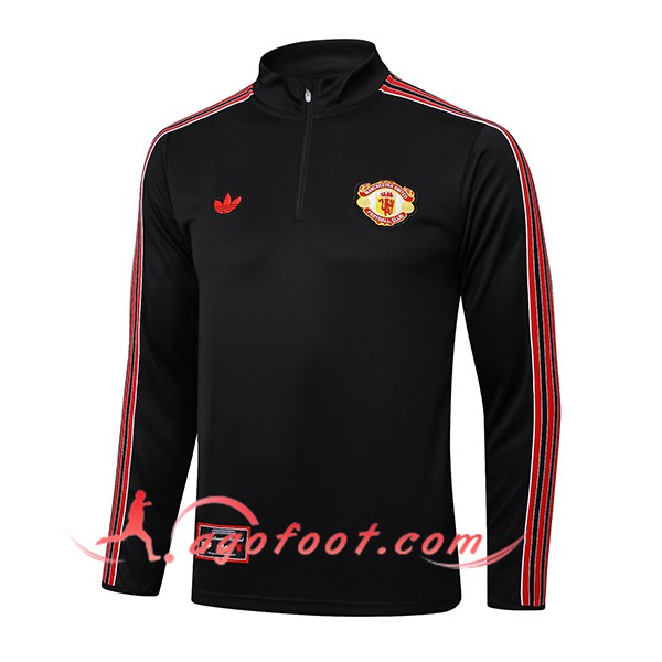 Sweatshirt Training Manchester United Noir/Rouge 2025/2026