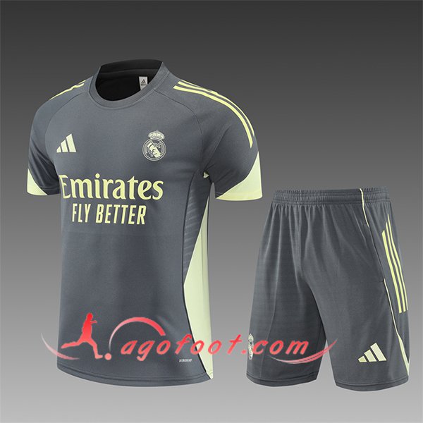 Ensemble Training T-Shirts Real Madrid Enfant Gris Foncé 2025/2026
