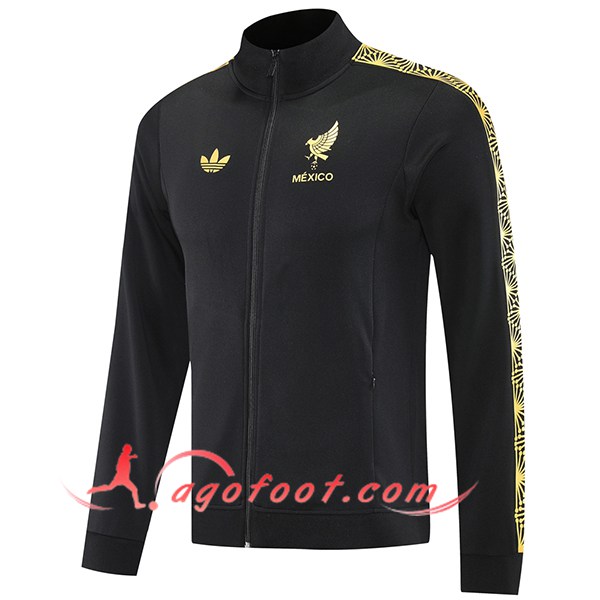 Veste Foot Mexique Noir/Jaune 2025/2026