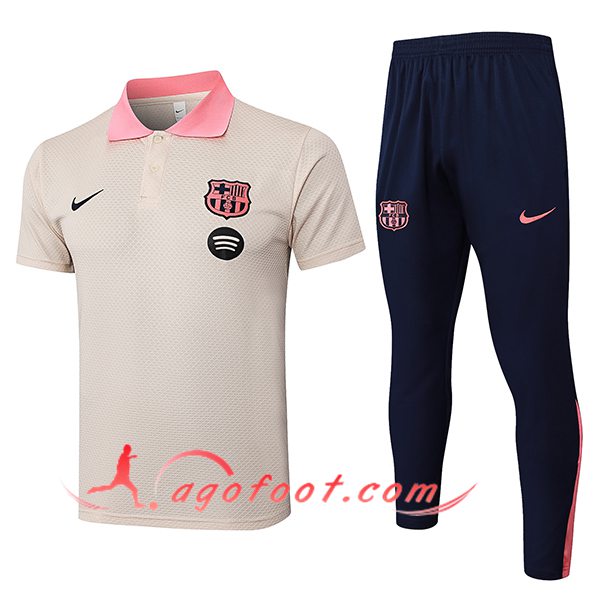 Ensemble Polo Foot FC Barcelone Beige/Rose 2025/2026