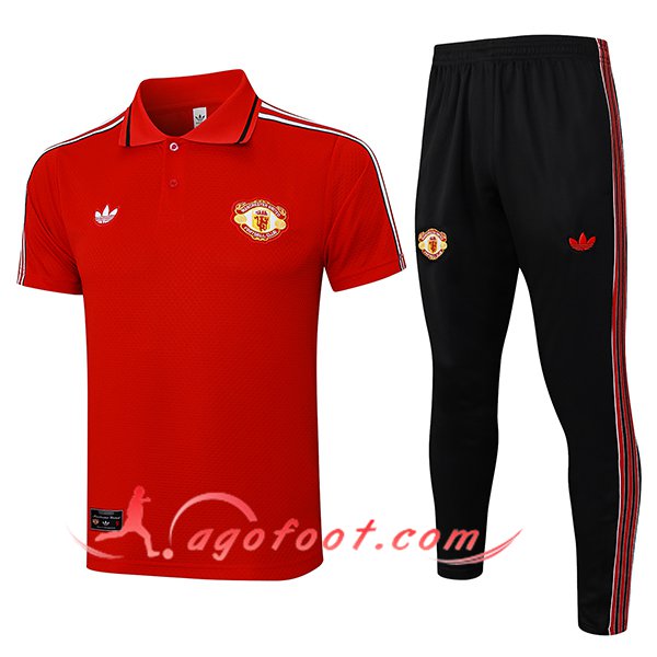 Ensemble Polo Foot Manchester United Rouge 2025/2026