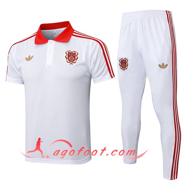 Ensemble Polo Foot Bayern Munich Blanc/Rouge 2025/2026