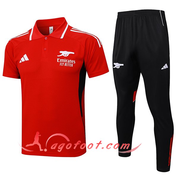 Ensemble Polo Foot Arsenal Rouge/Noir 2025/2026