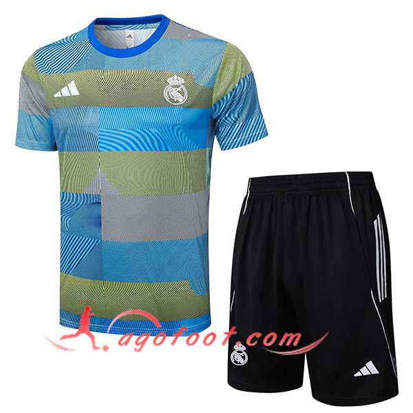 Ensemble Training T-Shirts Real Madrid Bleu/Vert 2025/2026