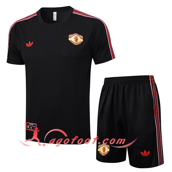 Ensemble Training T-Shirts Manchester United Noir/Rouge 2025/2026