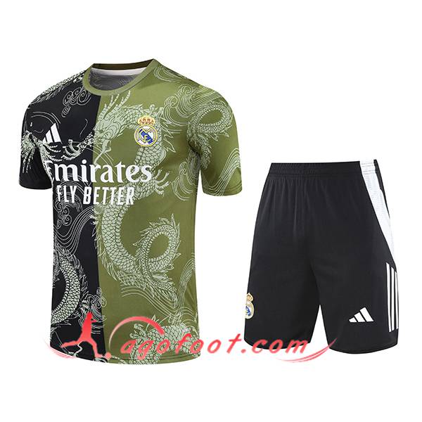 Ensemble Training T-Shirts Real Madrid Noir/Vert 2025/2026