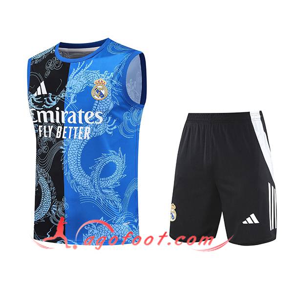 Ensemble Training Debardeur Real Madrid Noir/Bleu 2025/2026