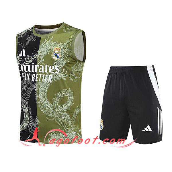 Ensemble Training Debardeur Real Madrid Noir/Vert 2025/2026
