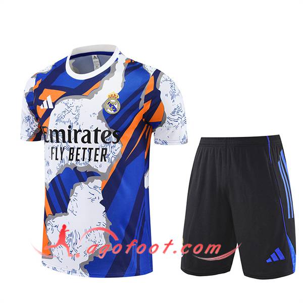 Ensemble Training T-Shirts Real Madrid Blanc/Bleu/Orange 2025/2026