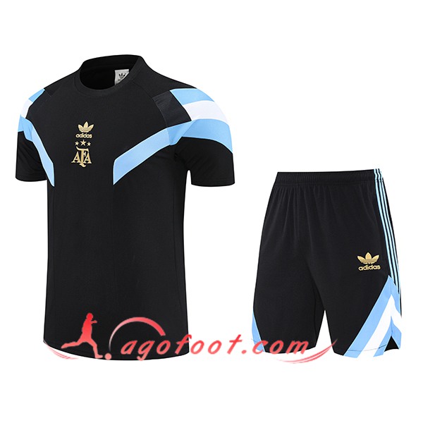 Ensemble Training T-Shirts Argentine Noir/Bleu 2025/2026