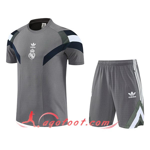 Ensemble Training T-Shirts Real Madrid Gris/Blanc 2025/2026