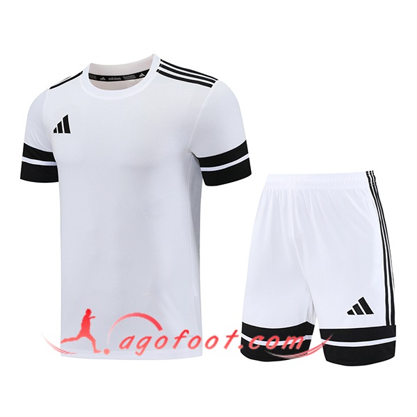 Ensemble Training T-Shirts Adidas Blanc/Noir 2025/2026