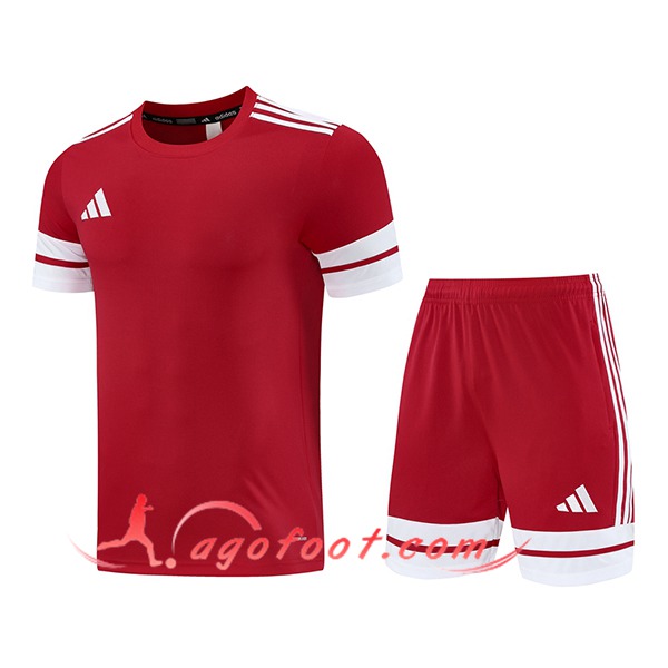 Ensemble Training T-Shirts Adidas Rouge/Blanc 2025/2026