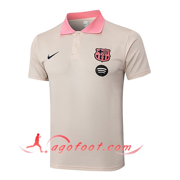 Polo Foot FC Barcelone Beige/Rose 2025/2026