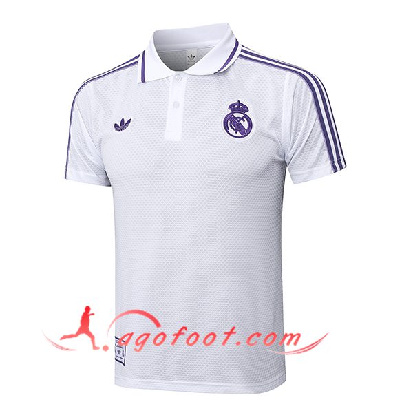 Polo Foot Real Madrid Blanc/Pourpre 2025/2026