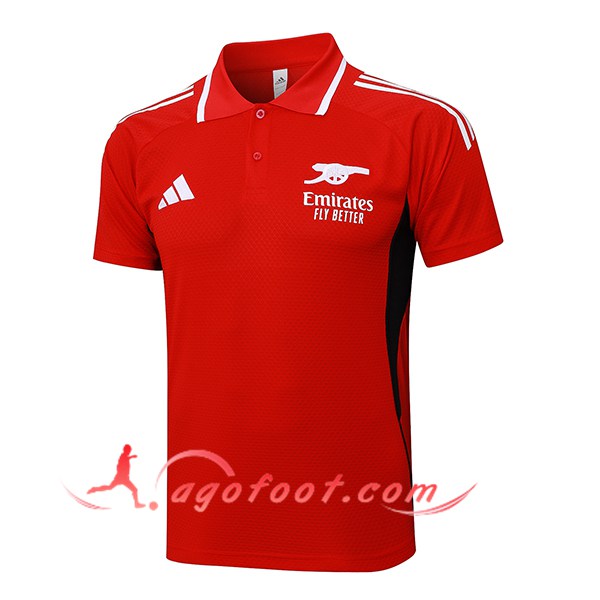 Polo Foot Arsenal Rouge/Noir 2025/2026