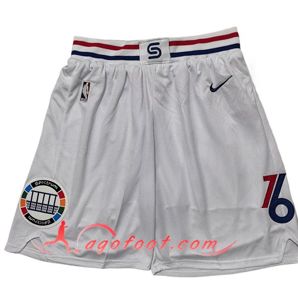 Shorts NBA Philadelphia 76ers 2025/26 Blanc