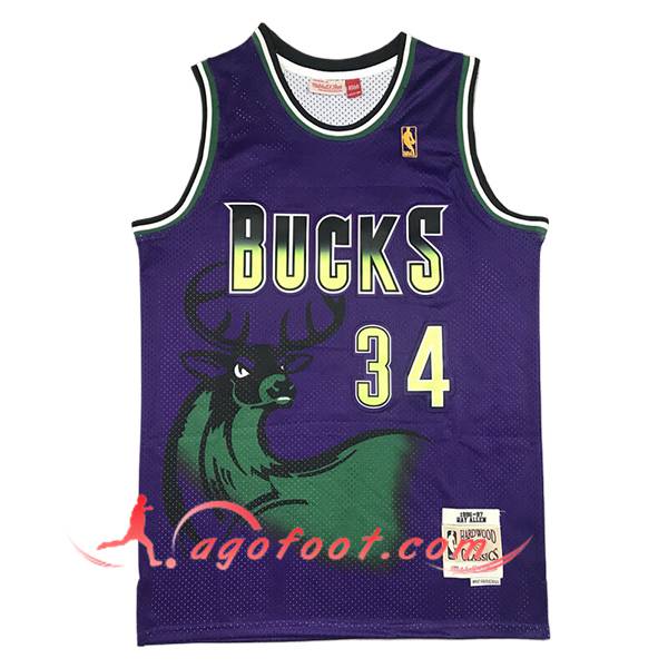 Maillot Milwaukee Bucks (ALLEN #34) 2025/26 Pourpre/Vert