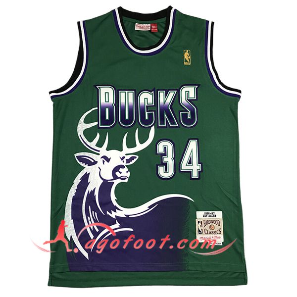Maillot Milwaukee Bucks (ALLEN #34) 2025/26 Vert/Pourpre
