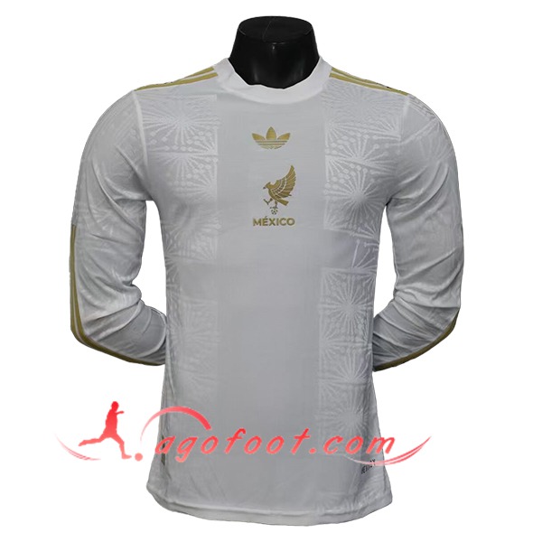 Maillot Equipe Foot Mexique Gold Cup Edition Manches Longues Blanc 2025/2026