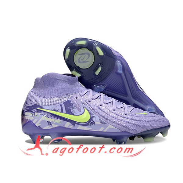Nike Chaussures de Foot Phantom Luna Elite NU FG Pourpre/Vert