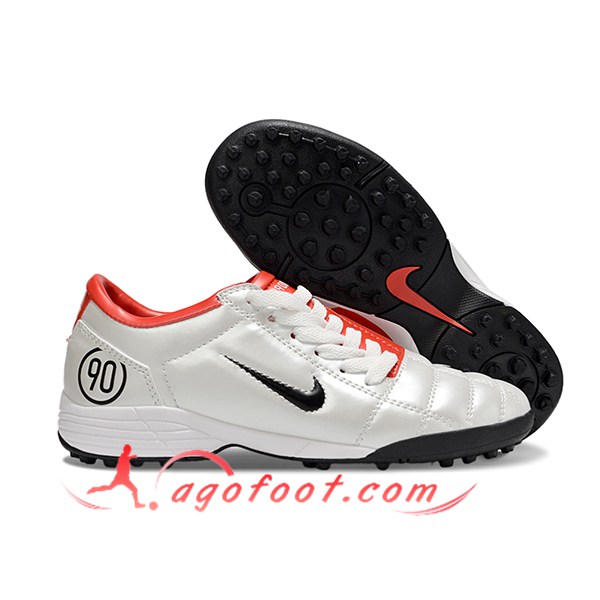 Nike Chaussures de Foot T90 TF Gris/Orange/Noir