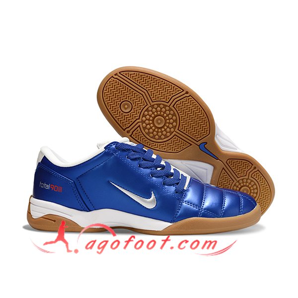Nike Chaussures de Foot T90 IC Bleu/Gris