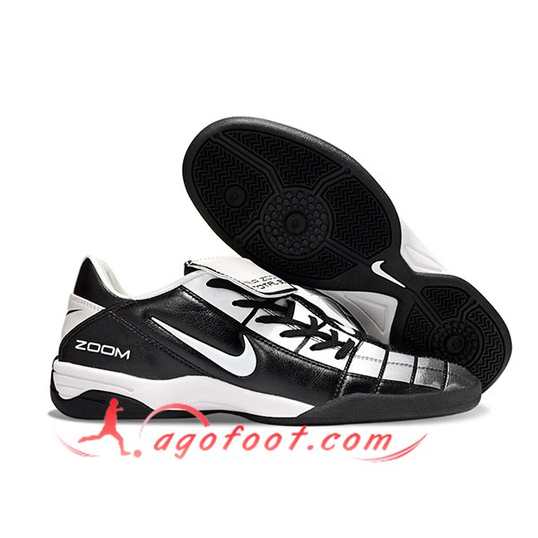 Nike Chaussures de Foot T90 TF Noir/Gris -02