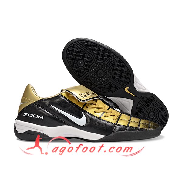 Nike Chaussures de Foot T90 TF Noir/Jaune
