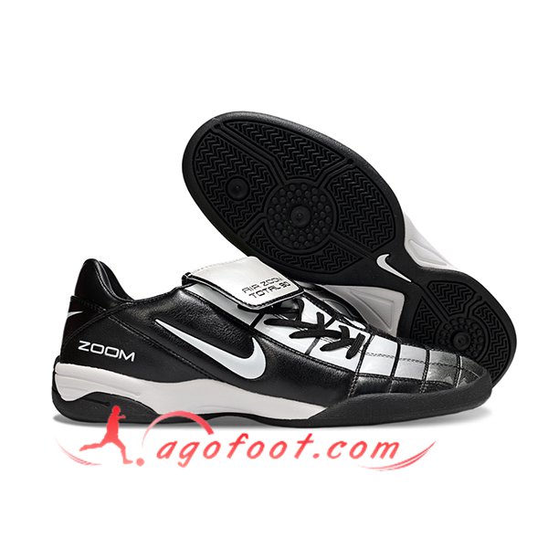 Nike Chaussures de Foot T90 TF Noir/Gris -03