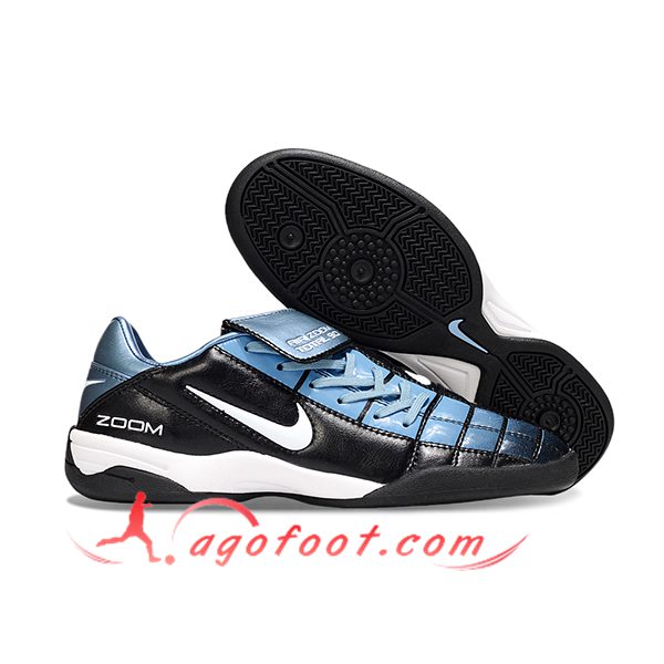 Nike Chaussures de Foot T90 TF Noir/Bleu
