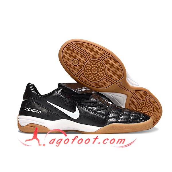 Nike Chaussures de Foot T90 TF Noir/Blanc -02