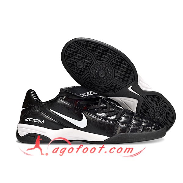 Nike Chaussures de Foot T90 TF Noir/Blanc -03