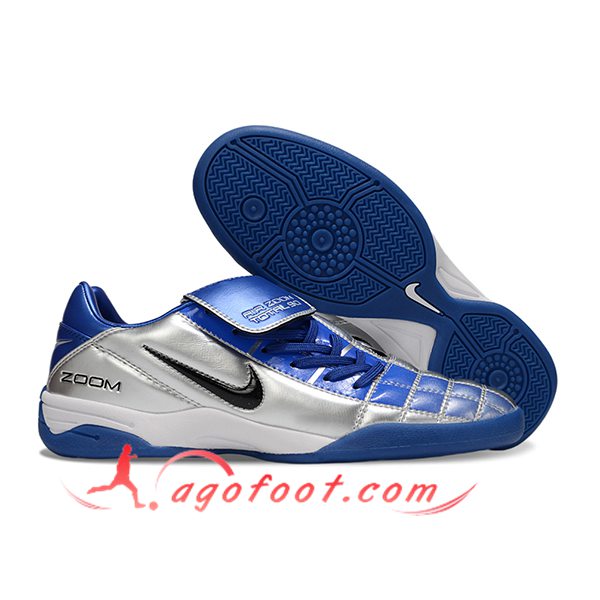 Nike Chaussures de Foot T90 TF Bleu/Gris