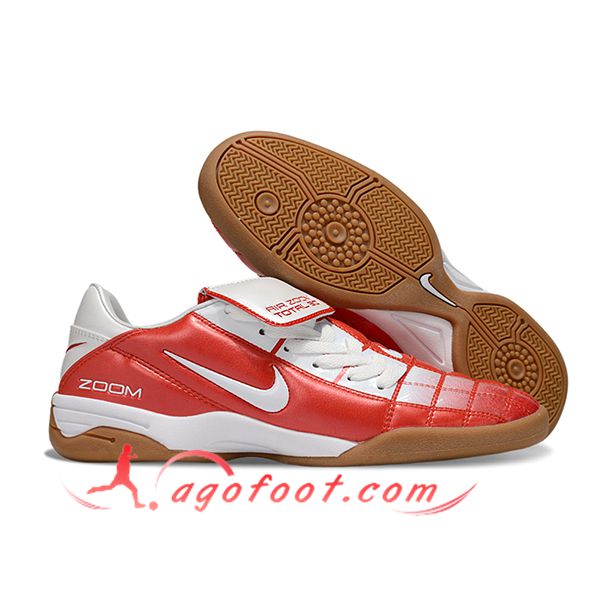 Nike Chaussures de Foot T90 TF Rouge/Blanc -02