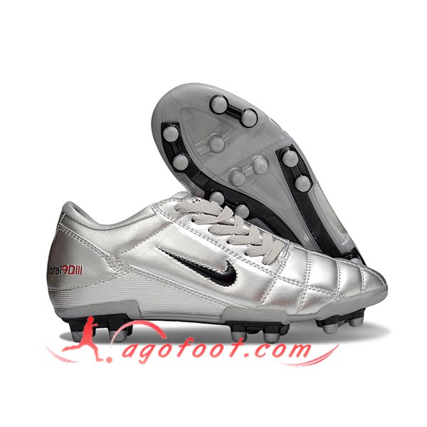 Nike Chaussures de Foot T90 FG Gris/Noir