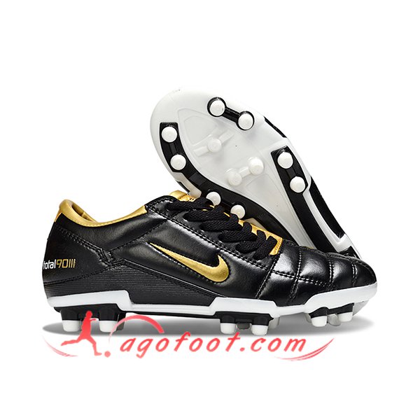 Nike Chaussures de Foot T90 FG Noir/Jaune