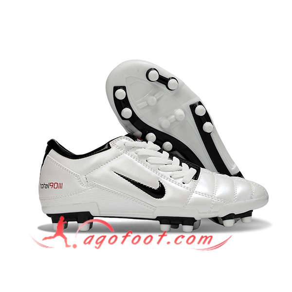 Nike Chaussures de Foot T90 FG Blanc/Noir