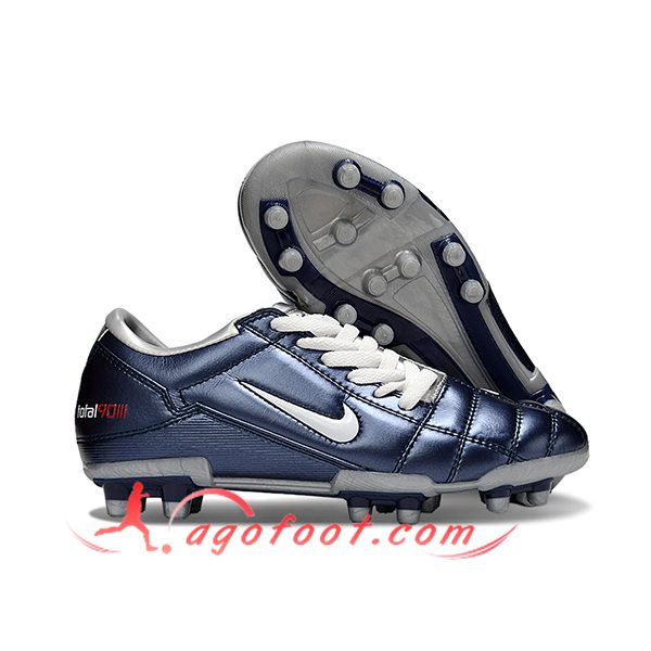 Nike Chaussures de Foot T90 FG Bleu/Blanc
