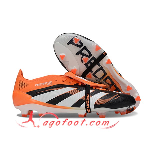 Adidas Chaussures de Foot 25 Predator Elite Tongue FG Orange/Noir/Blanc