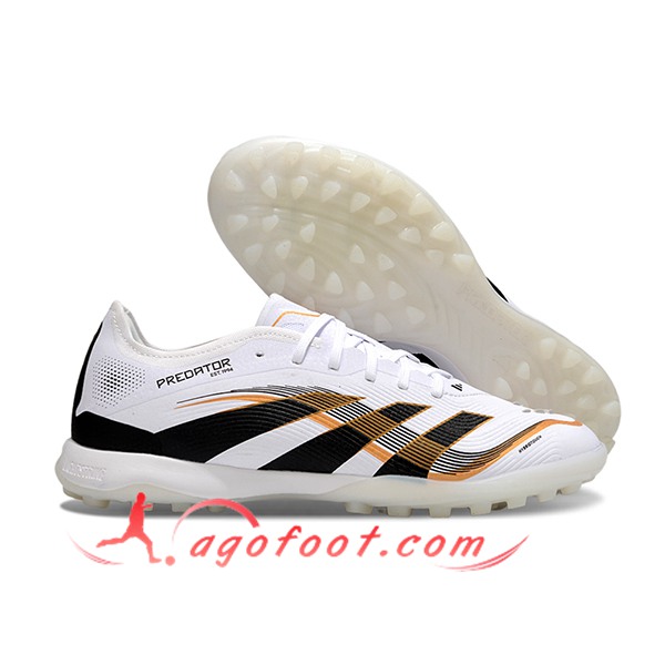 Adidas Chaussures de Foot PREDATOR 25 ELITE TF BOOTS Blanc/Noir/Orange
