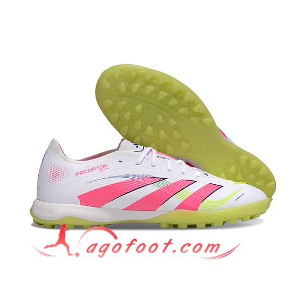 Adidas Chaussures de Foot PREDATOR 25 ELITE TF BOOTS Blanc/Rose/Vert