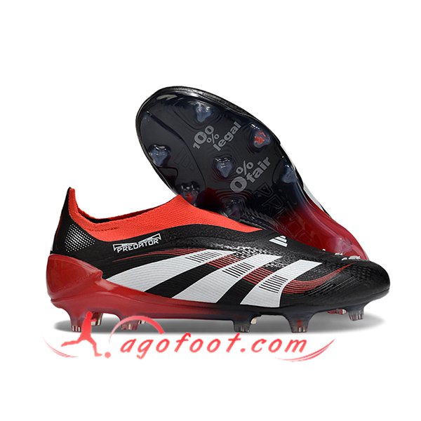 Adidas Chaussures de Foot 25 Predator Elite LL FG Noir/Rouge/Blanc