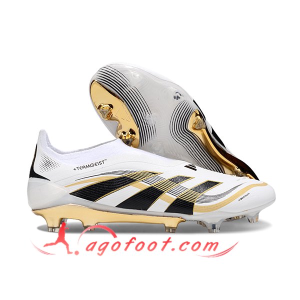 Adidas Chaussures de Foot 25 Predator Elite LL FG Blanc/Noir/Orange