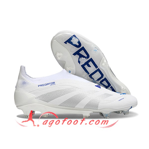 Adidas Chaussures de Foot 25 Predator Elite LL FG Blanc/Gris/Bleu
