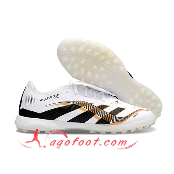 Adidas Chaussures de Foot PREDATOR LEAGUE FT TURF Blanc/Noir/Orange