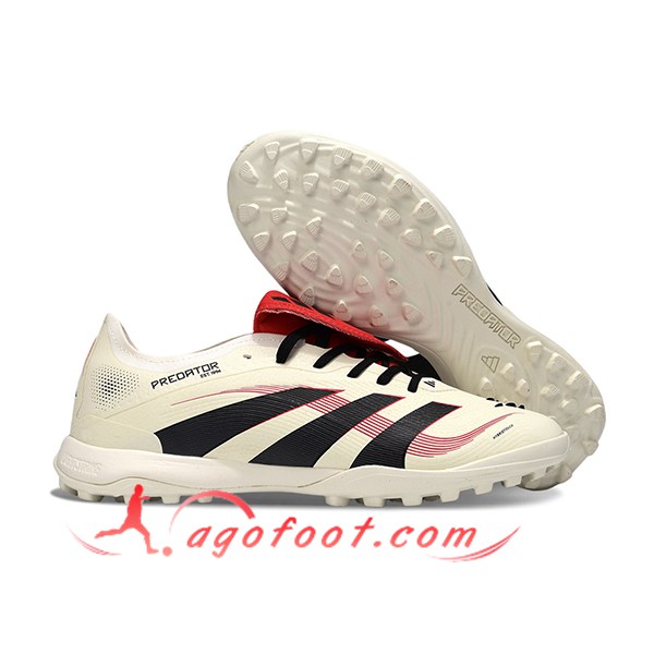 Adidas Chaussures de Foot PREDATOR LEAGUE FT TURF Beige/Noir/Rouge