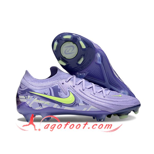 Nike Chaussures de Foot Phantom Luna Elite NU FG Pourpre/Vert -02