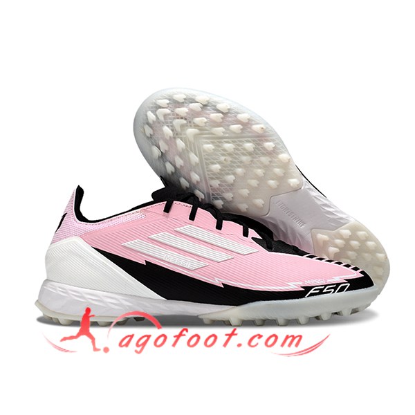 Adidas Chaussures de Foot F50 PRO TF Rose/Noir/Blanc